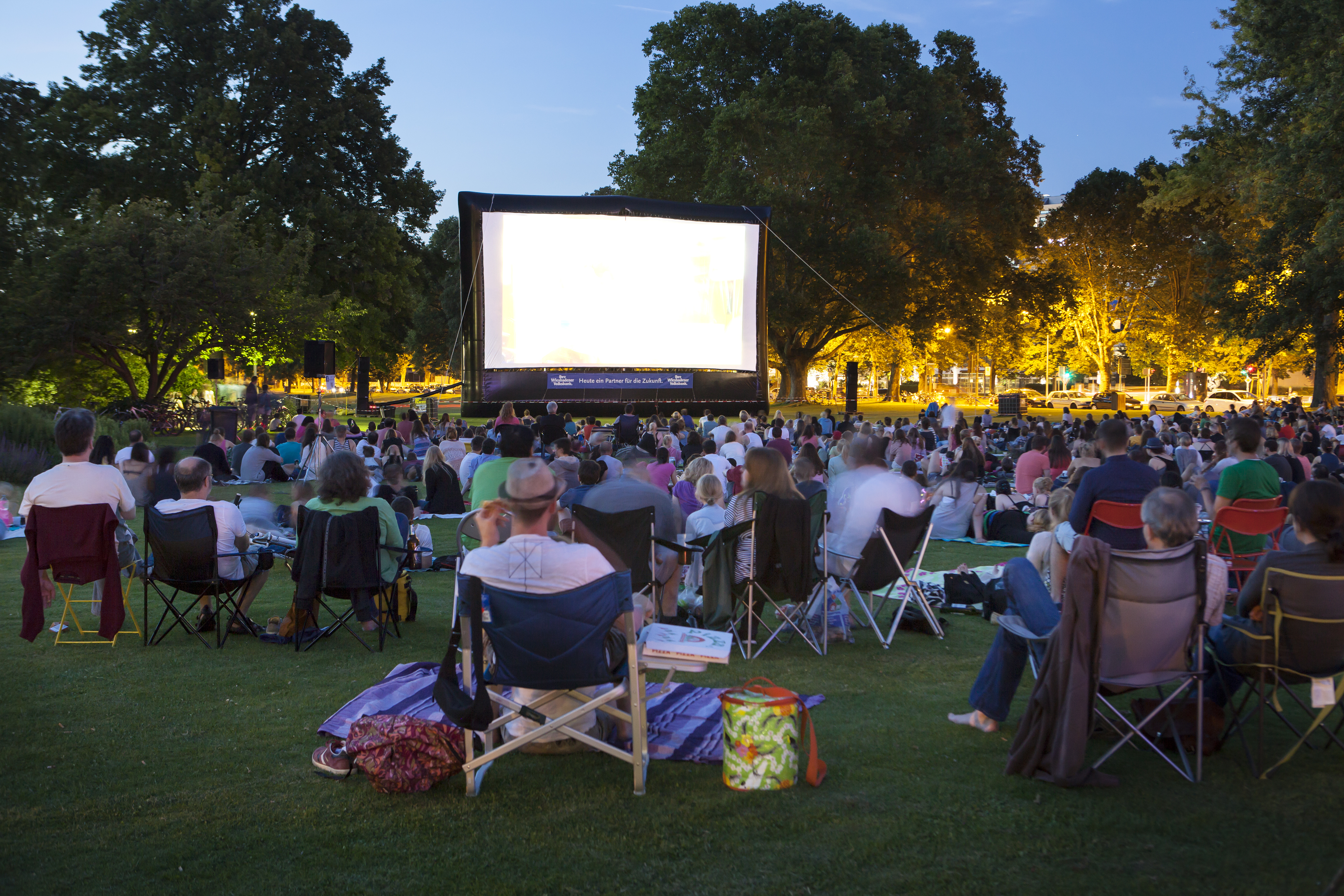 People watching movie